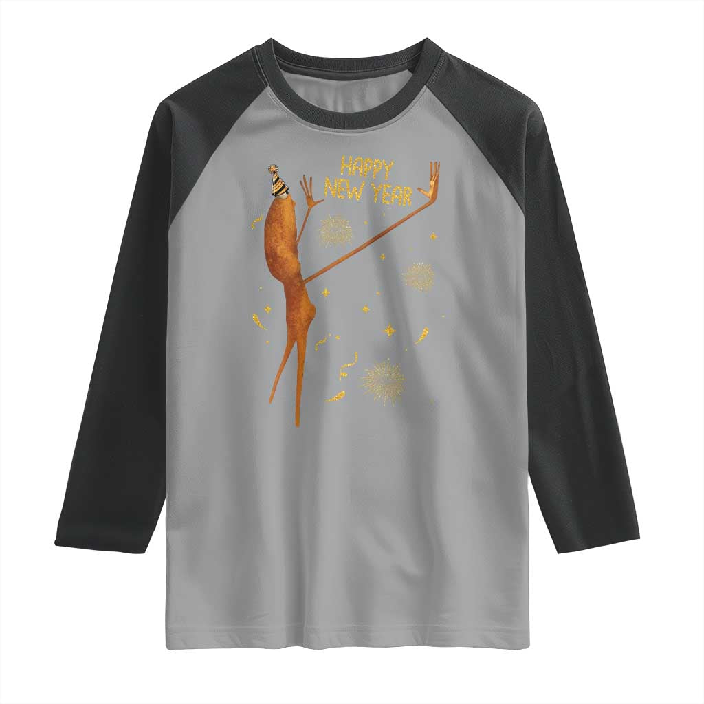 Funny Marcus The Worm New Year Raglan Shirt Happy New Year NYE Party Firework TS11 Sport Gray Black Print Your Wear
