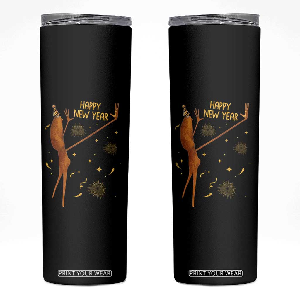 Funny Marcus The Worm New Year Skinny Tumbler Happy New Year NYE Party Firework TS11 Black Print Your Wear
