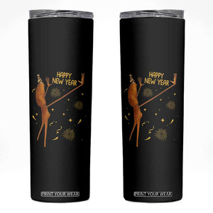 Funny Marcus The Worm New Year Skinny Tumbler Happy New Year NYE Party Firework TS11 Black Print Your Wear