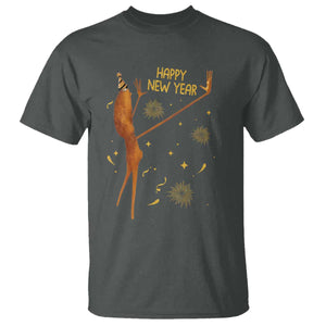 Funny Marcus The Worm New Year T Shirt Happy New Year NYE Party Firework TS11 Dark Heather Print Your Wear