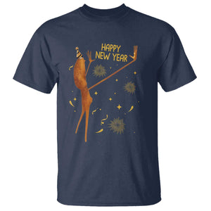 Funny Marcus The Worm New Year T Shirt Happy New Year NYE Party Firework TS11 Navy Print Your Wear