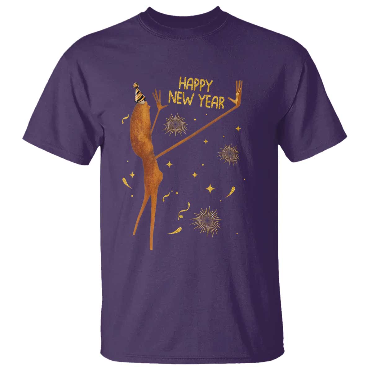 Funny Marcus The Worm New Year T Shirt Happy New Year NYE Party Firework TS11 Purple Print Your Wear
