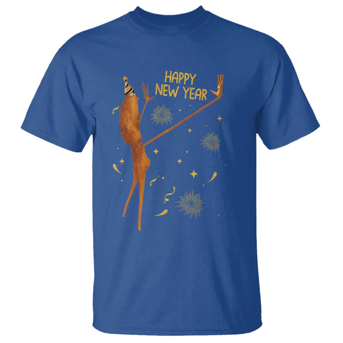 Funny Marcus The Worm New Year T Shirt Happy New Year NYE Party Firework TS11 Royal Blue Print Your Wear