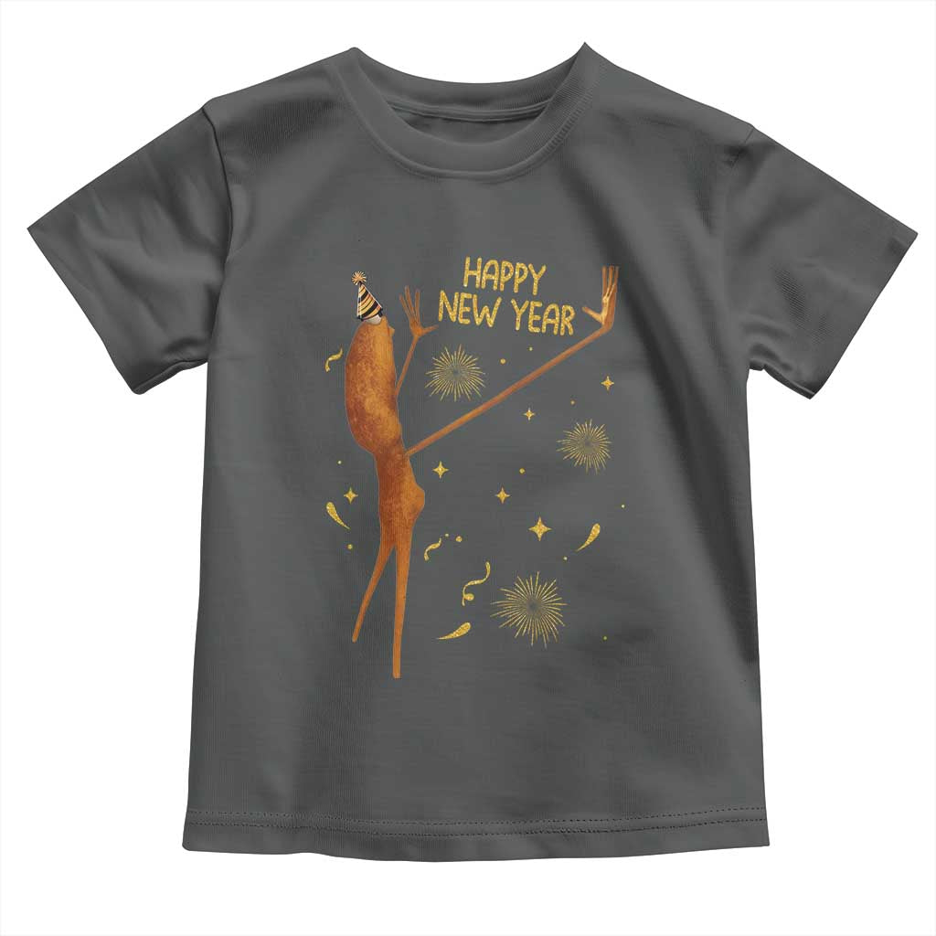 Funny Marcus The Worm New Year Toddler T Shirt Happy New Year NYE Party Firework TS11 Dark Heather Print Your Wear