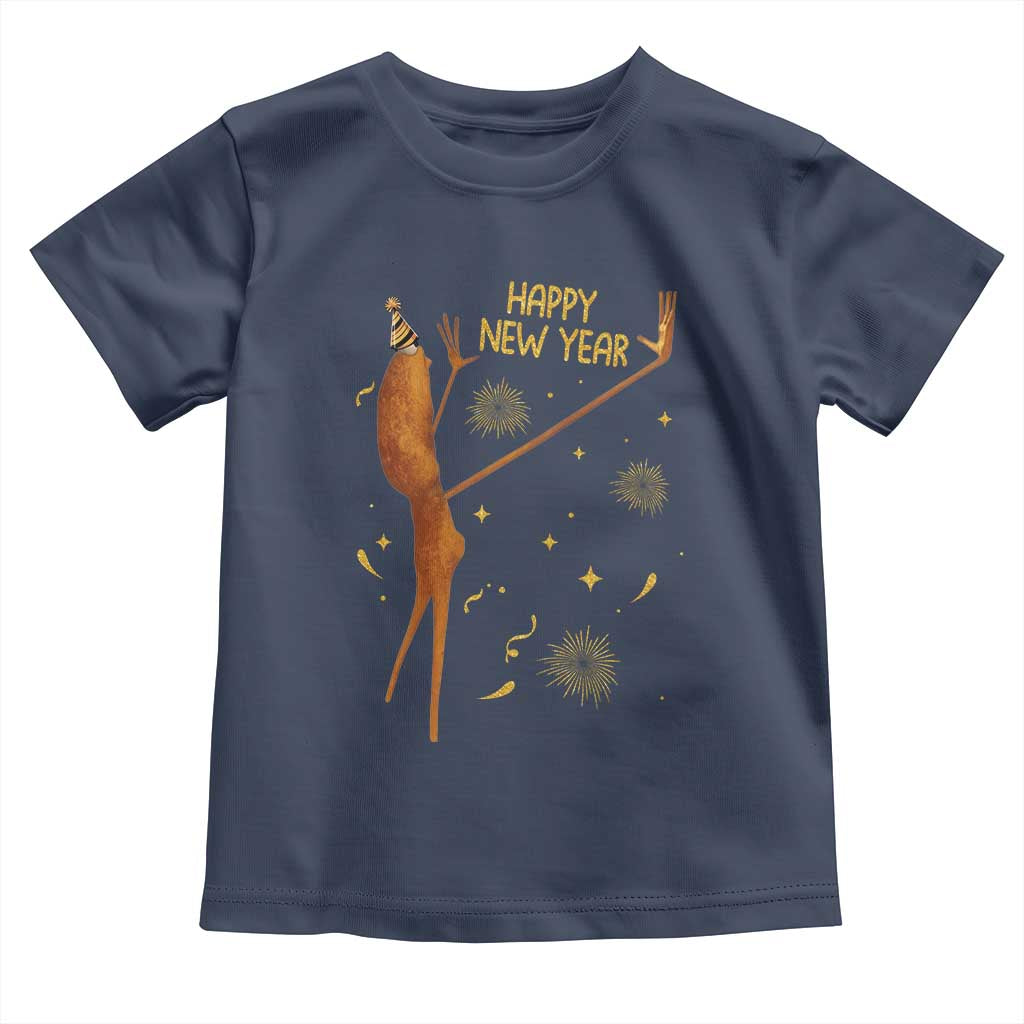 Funny Marcus The Worm New Year Toddler T Shirt Happy New Year NYE Party Firework TS11 Navy Print Your Wear