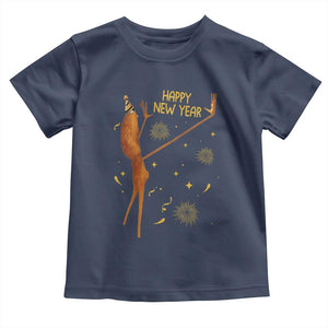 Funny Marcus The Worm New Year Toddler T Shirt Happy New Year NYE Party Firework TS11 Navy Print Your Wear