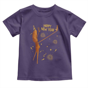 Funny Marcus The Worm New Year Toddler T Shirt Happy New Year NYE Party Firework TS11 Purple Print Your Wear