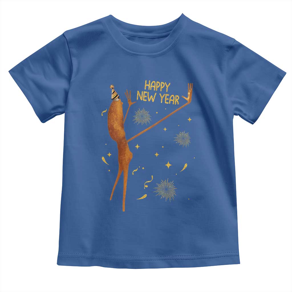 Funny Marcus The Worm New Year Toddler T Shirt Happy New Year NYE Party Firework TS11 Royal Blue Print Your Wear