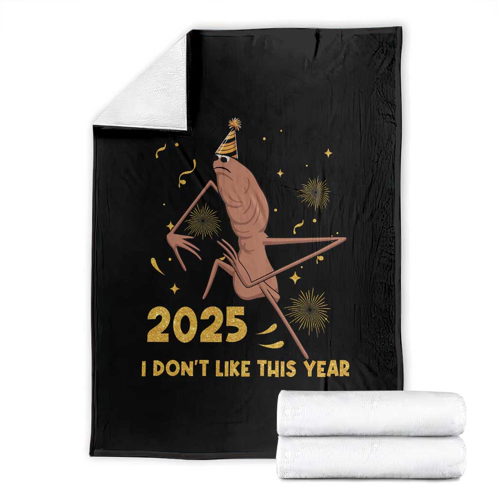 Funny Marcus The Worm New Year Throw Blanket 2025 I Dont Like This Year Fireworks NYE Party TS11 Black Print Your Wear