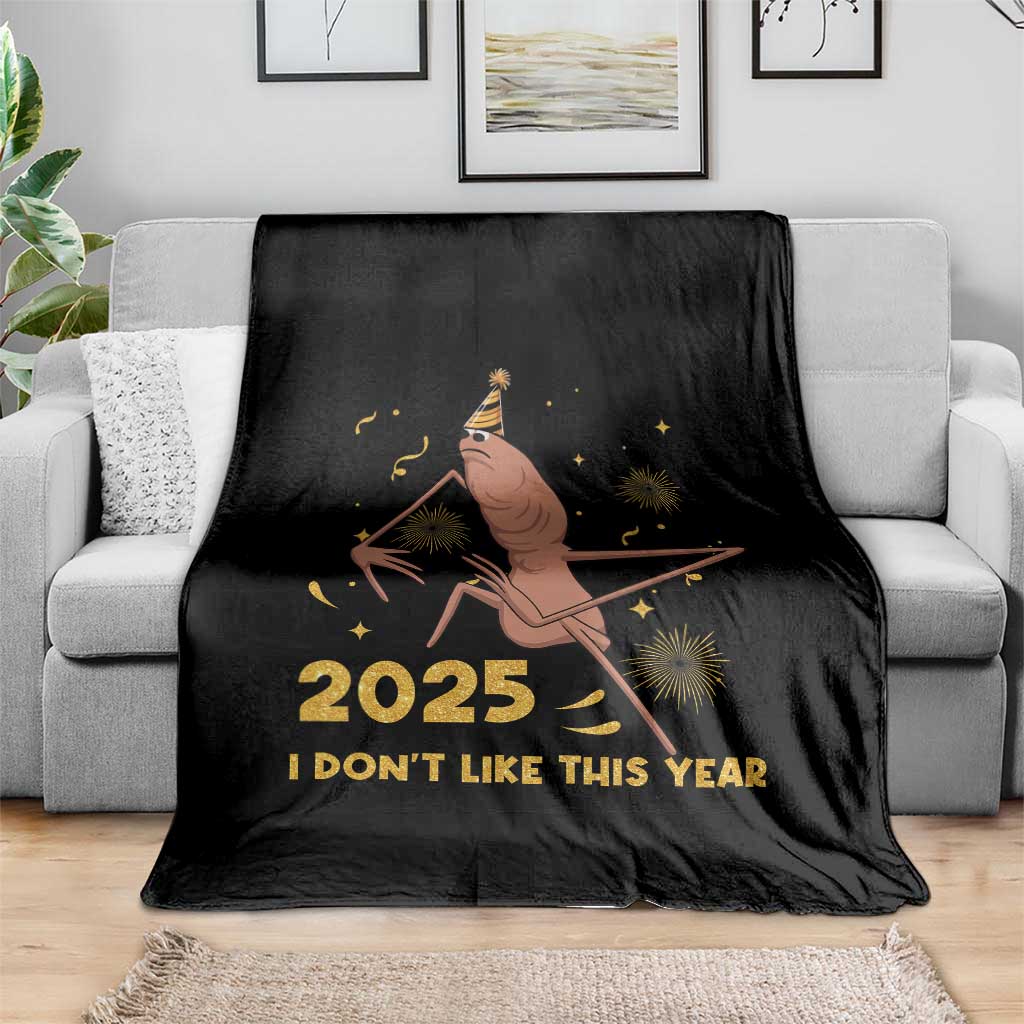 Funny Marcus The Worm New Year Throw Blanket 2025 I Dont Like This Year Fireworks NYE Party TS11 Print Your Wear