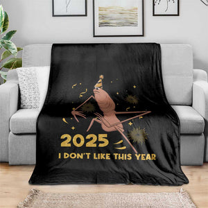 Funny Marcus The Worm New Year Throw Blanket 2025 I Dont Like This Year Fireworks NYE Party TS11 Print Your Wear