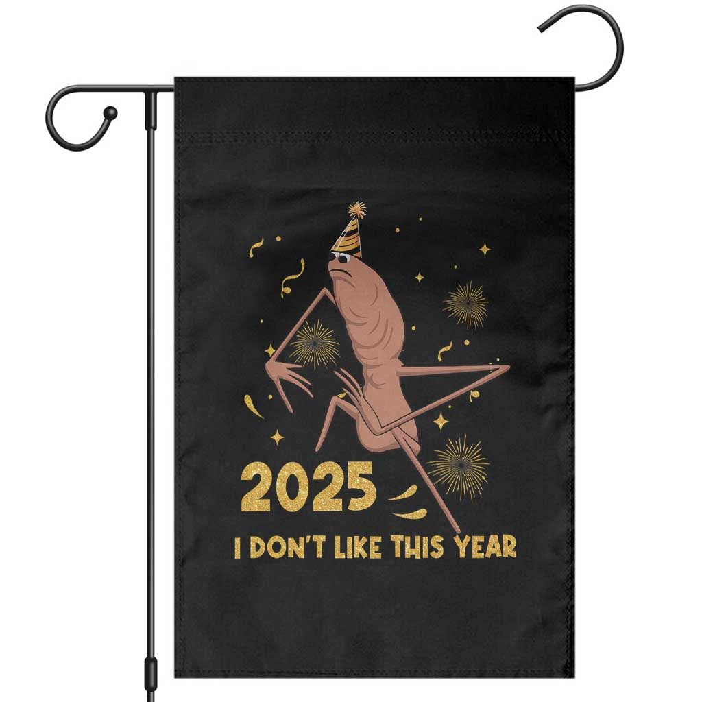 Funny Marcus The Worm New Year Garden Flag 2025 I Dont Like This Year Fireworks NYE Party TS11 Black Print Your Wear