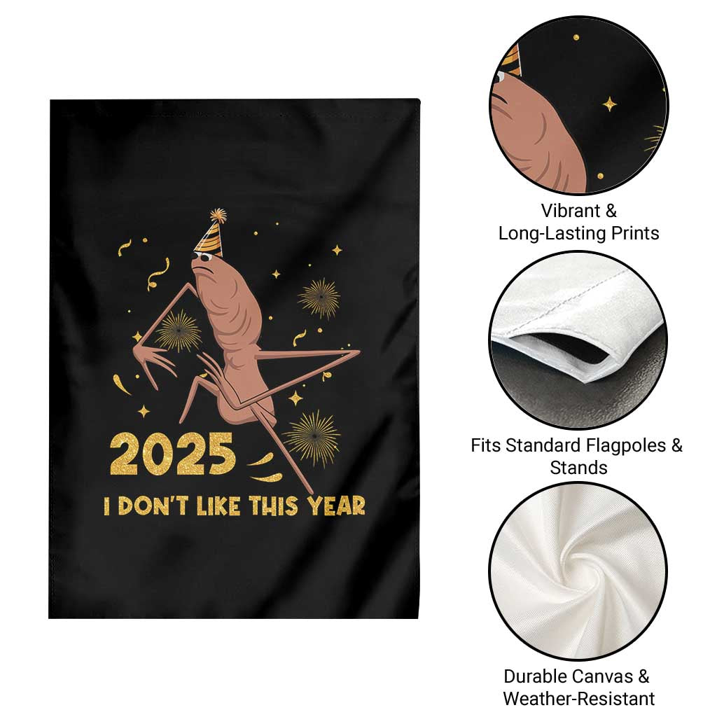 Funny Marcus The Worm New Year Garden Flag 2025 I Dont Like This Year Fireworks NYE Party TS11 Print Your Wear