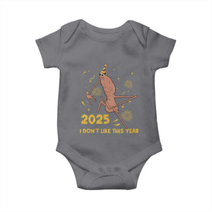 Funny Marcus The Worm New Year Baby Onesie 2025 I Dont Like This Year Fireworks NYE Party TS11 Charcoal Print Your Wear