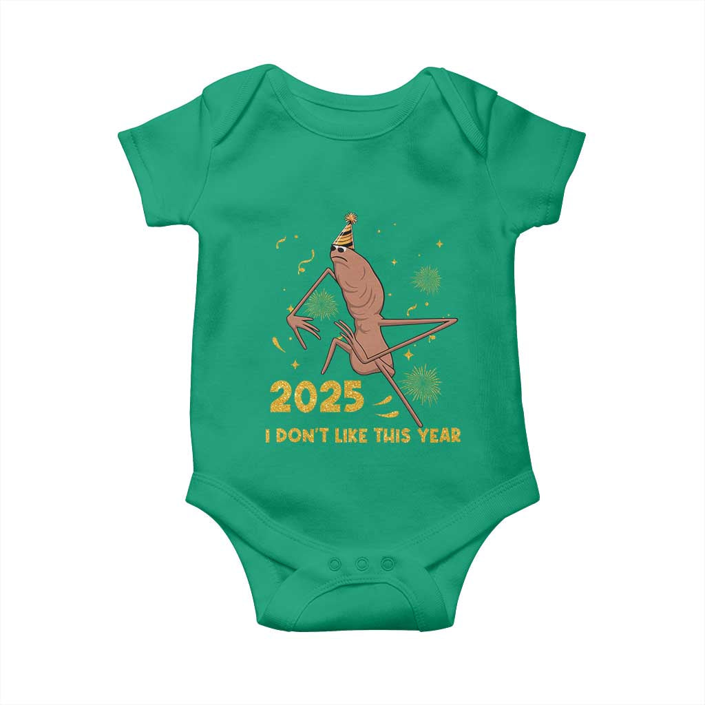 Funny Marcus The Worm New Year Baby Onesie 2025 I Dont Like This Year Fireworks NYE Party TS11 Irish Green Print Your Wear
