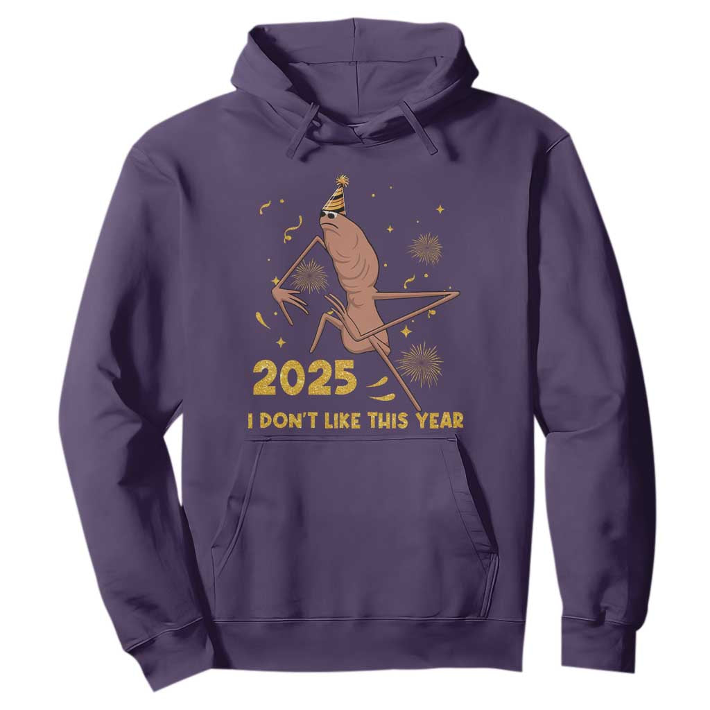 Funny Marcus The Worm New Year Hoodie 2025 I Dont Like This Year Fireworks NYE Party TS11 Purple Print Your Wear