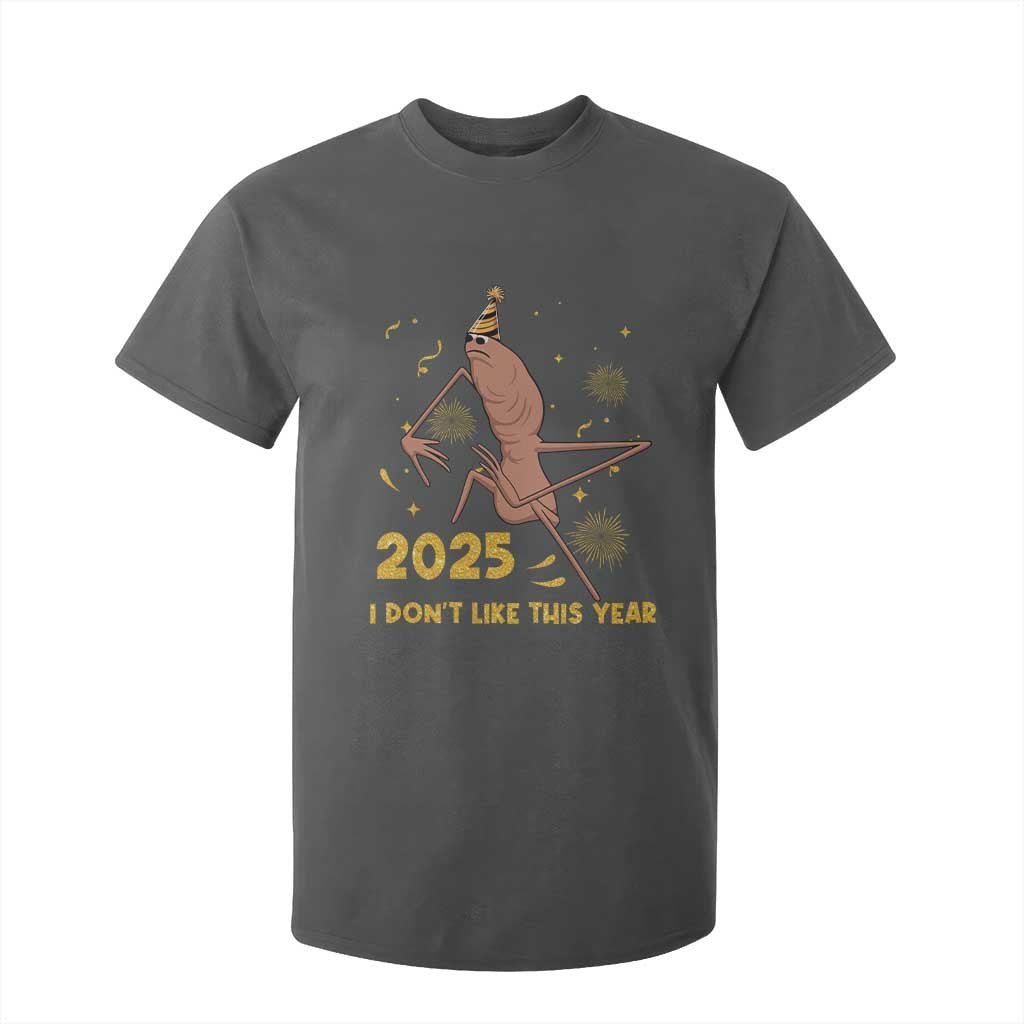 Funny Marcus The Worm New Year T Shirt For Kid 2025 I Dont Like This Year Fireworks NYE Party TS11 Dark Heather Print Your Wear