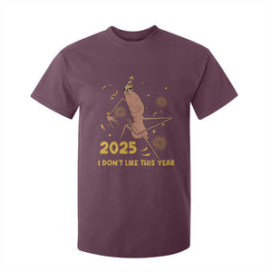 Funny Marcus The Worm New Year T Shirt For Kid 2025 I Dont Like This Year Fireworks NYE Party TS11 Maroon Print Your Wear