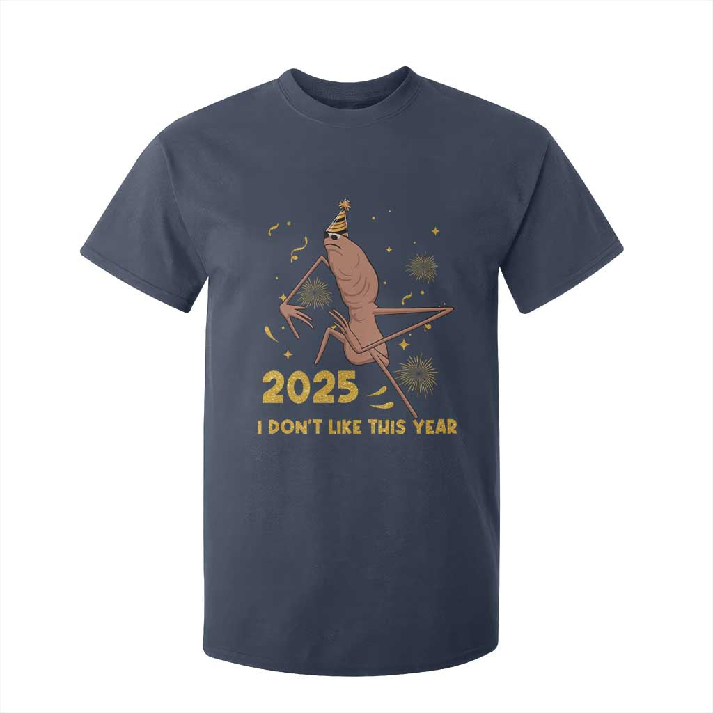 Funny Marcus The Worm New Year T Shirt For Kid 2025 I Dont Like This Year Fireworks NYE Party TS11 Navy Print Your Wear