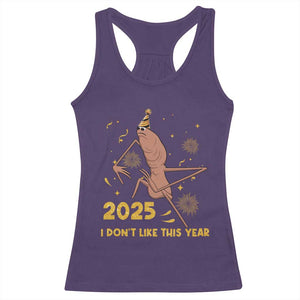 Funny Marcus The Worm New Year Racerback Tank Top 2025 I Dont Like This Year Fireworks NYE Party TS11 Purple Print Your Wear