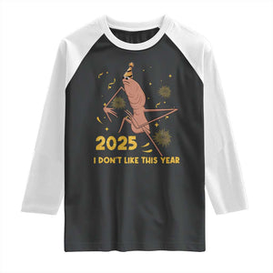 Funny Marcus The Worm New Year Raglan Shirt 2025 I Dont Like This Year Fireworks NYE Party TS11 Black White Print Your Wear