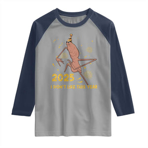 Funny Marcus The Worm New Year Raglan Shirt 2025 I Dont Like This Year Fireworks NYE Party TS11 Sport Gray Navy Print Your Wear