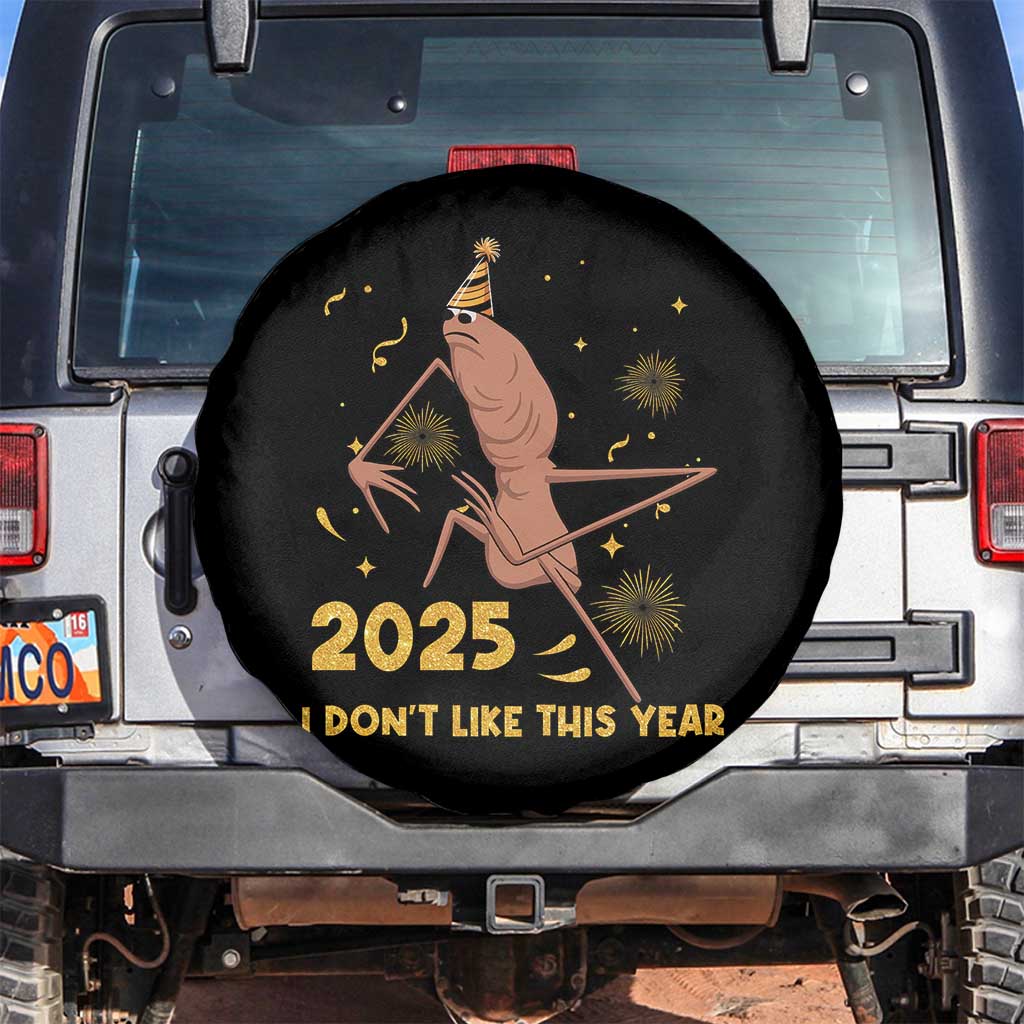 Funny Marcus The Worm New Year Spare Tire Cover 2025 I Dont Like This Year Fireworks NYE Party TS11 No hole Black Print Your Wear
