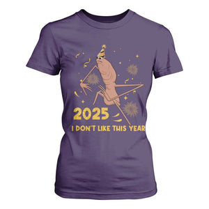 Funny Marcus The Worm New Year T Shirt For Women 2025 I Dont Like This Year Fireworks NYE Party TS11 Purple Print Your Wear