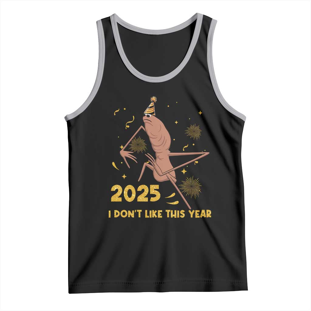 Funny Marcus The Worm New Year Tank Top 2025 I Dont Like This Year Fireworks NYE Party TS11 Black Athletic Heather Print Your Wear