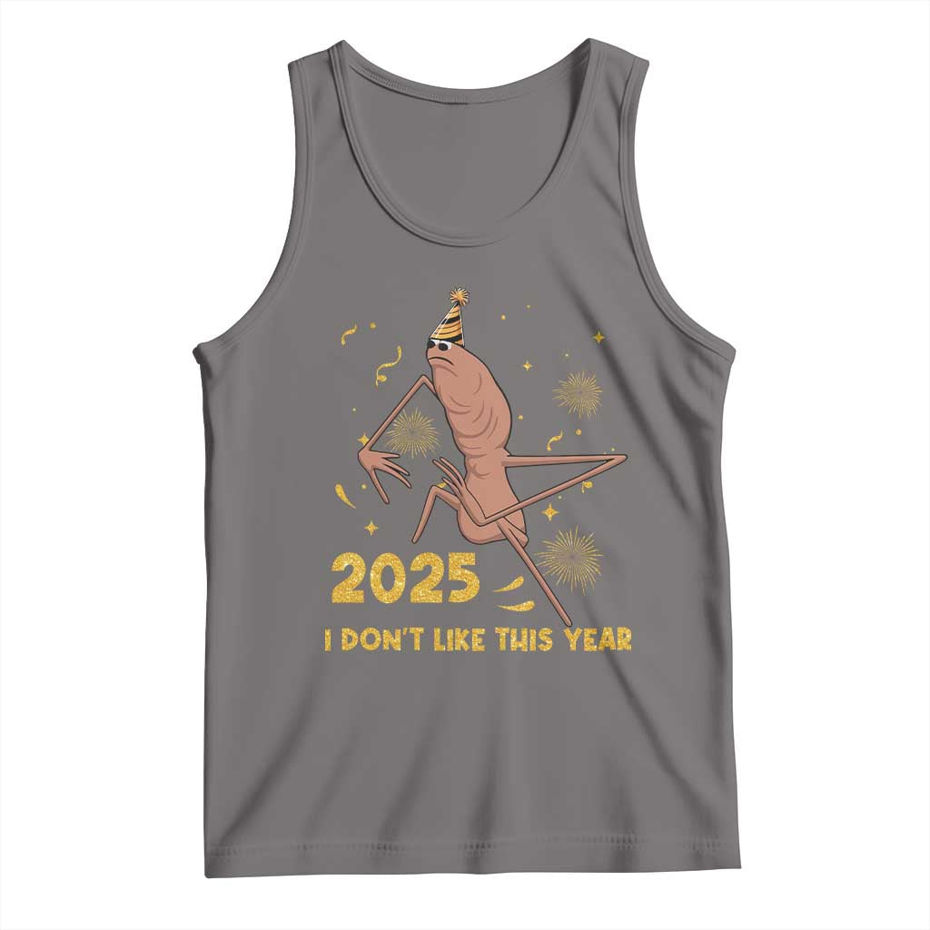 Funny Marcus The Worm New Year Tank Top 2025 I Dont Like This Year Fireworks NYE Party TS11 Deep Heather Print Your Wear