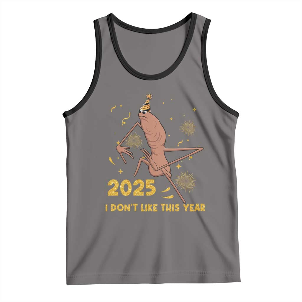 Funny Marcus The Worm New Year Tank Top 2025 I Dont Like This Year Fireworks NYE Party TS11 Deep Heather Black Print Your Wear