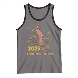 Funny Marcus The Worm New Year Tank Top 2025 I Dont Like This Year Fireworks NYE Party TS11 Deep Heather Black Print Your Wear