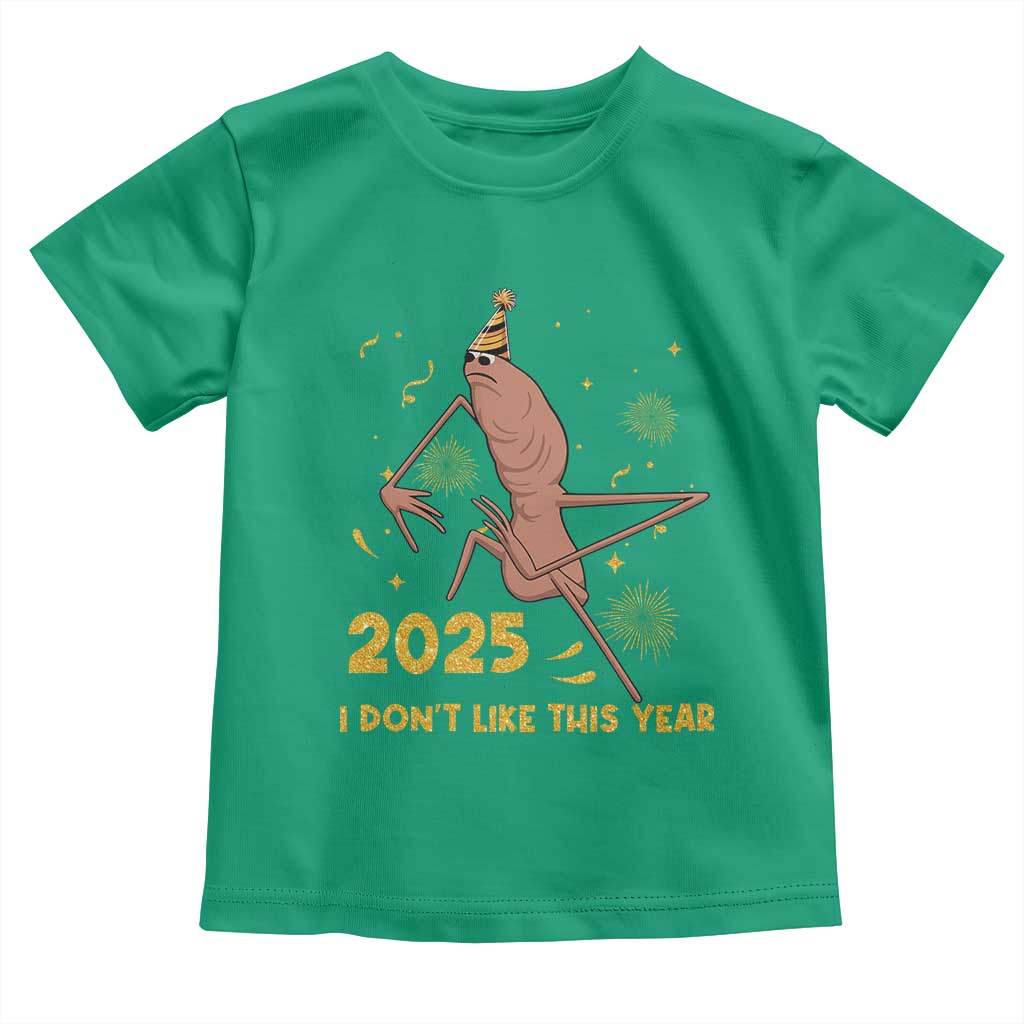 Funny Marcus The Worm New Year Toddler T Shirt 2025 I Dont Like This Year Fireworks NYE Party TS11 Irish Green Print Your Wear
