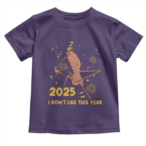Funny Marcus The Worm New Year Toddler T Shirt 2025 I Dont Like This Year Fireworks NYE Party TS11 Purple Print Your Wear