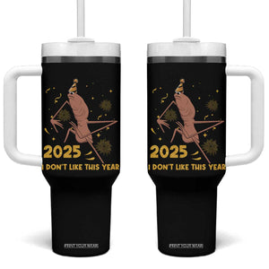 Funny Marcus The Worm New Year Tumbler With Handle 2025 I Dont Like This Year Fireworks NYE Party TS11 One Size: 40 oz Black Print Your Wear