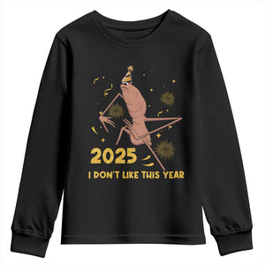 Funny Marcus The Worm New Year Youth Sweatshirt 2025 I Dont Like This Year Fireworks NYE Party TS11 Black Print Your Wear