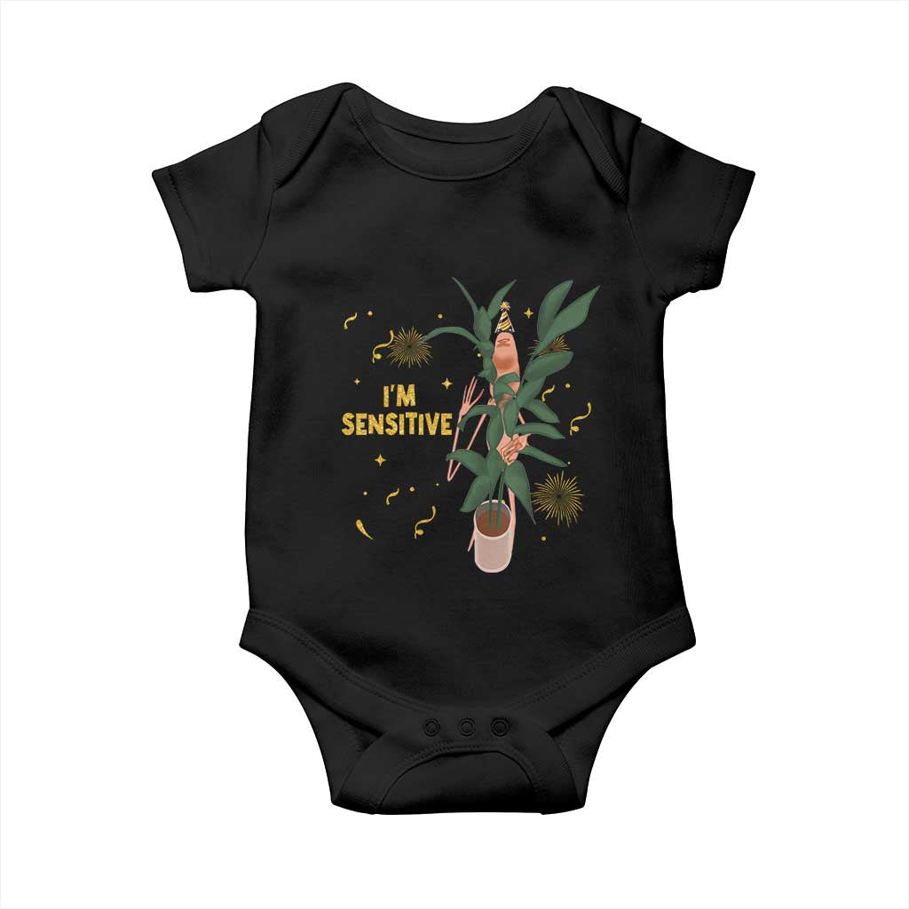Funny Marcus The Worm New Year Baby Onesie I Am Sensitive NYE Party Firework TS11 Black Print Your Wear