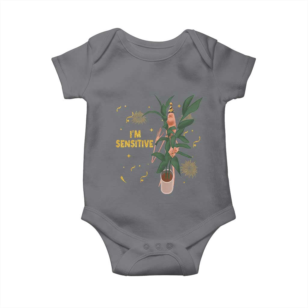 Funny Marcus The Worm New Year Baby Onesie I Am Sensitive NYE Party Firework TS11 Charcoal Print Your Wear