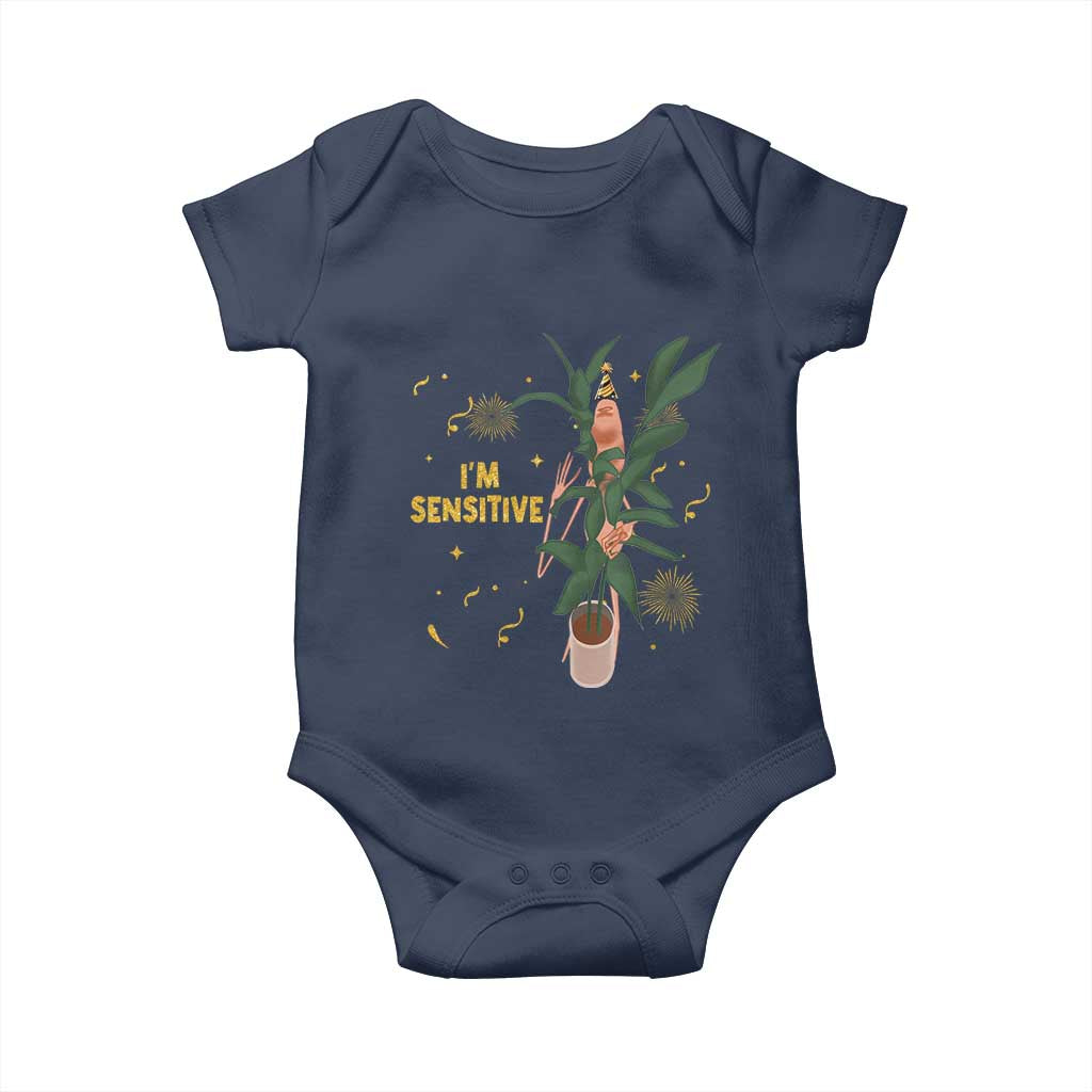 Funny Marcus The Worm New Year Baby Onesie I Am Sensitive NYE Party Firework TS11 Navy Print Your Wear