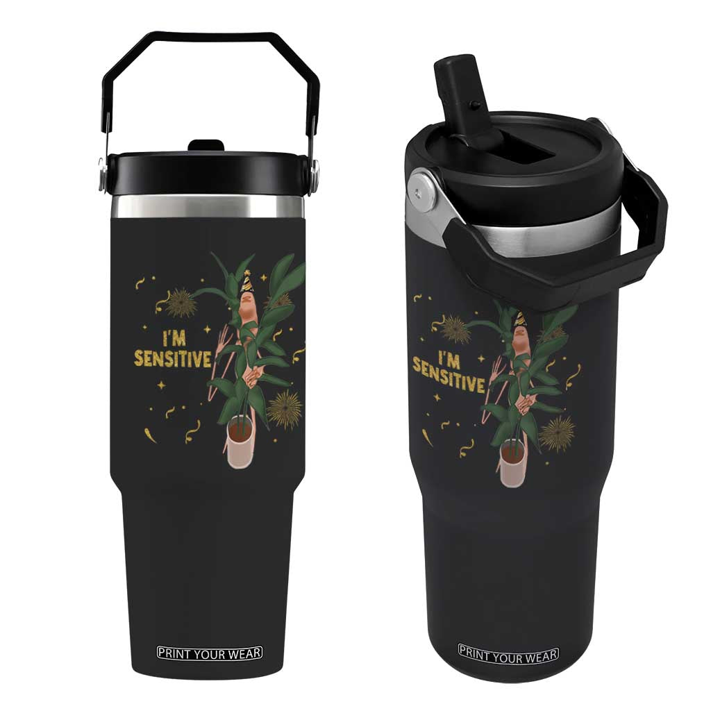Funny Marcus The Worm New Year Flip Straw Tumbler I Am Sensitive NYE Party Firework TS11 One Size: 30 oz Black Print Your Wear