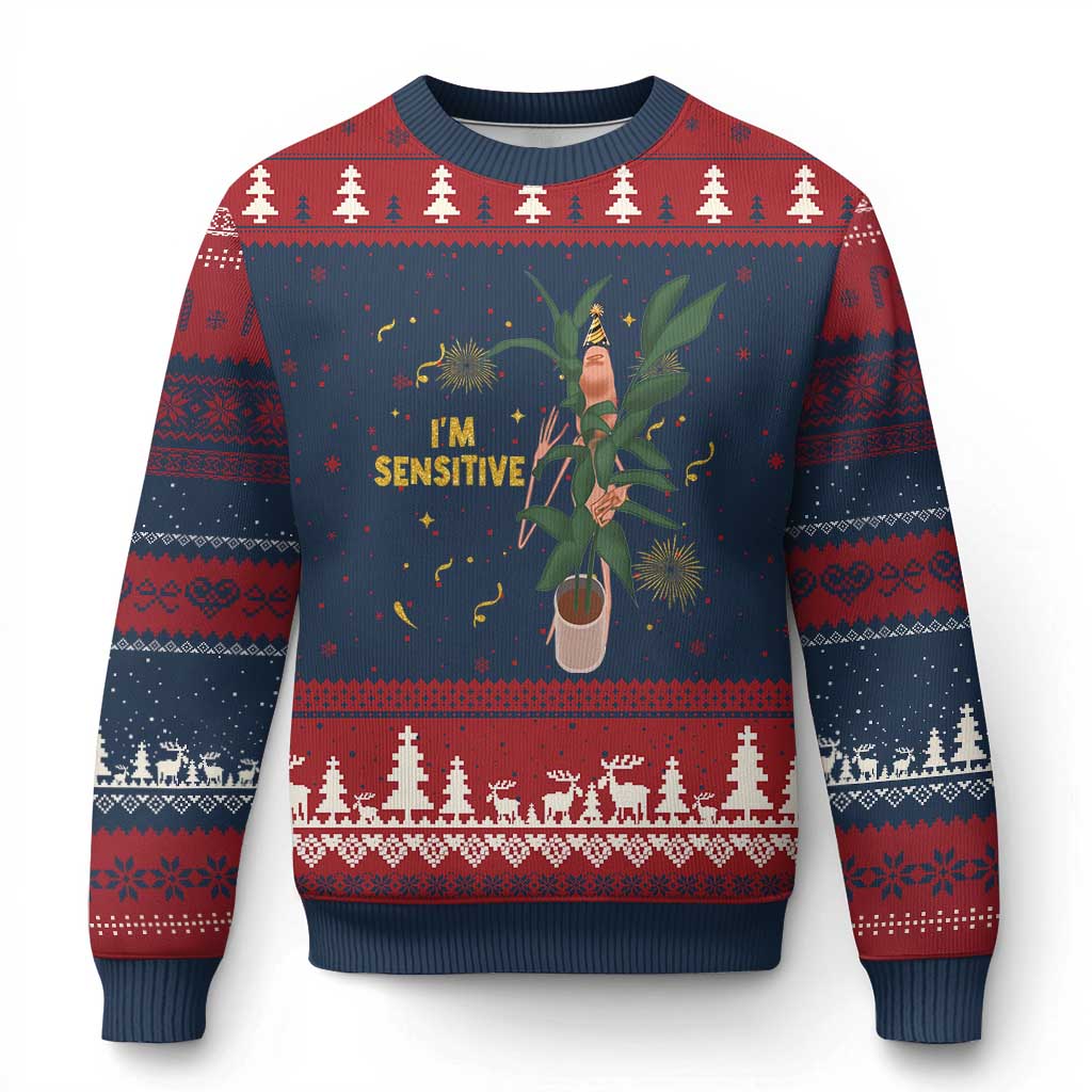 Funny Marcus The Worm New Year Ugly Christmas Sweater I Am Sensitive NYE Party Firework TS11 Navy Red Print Your Wear