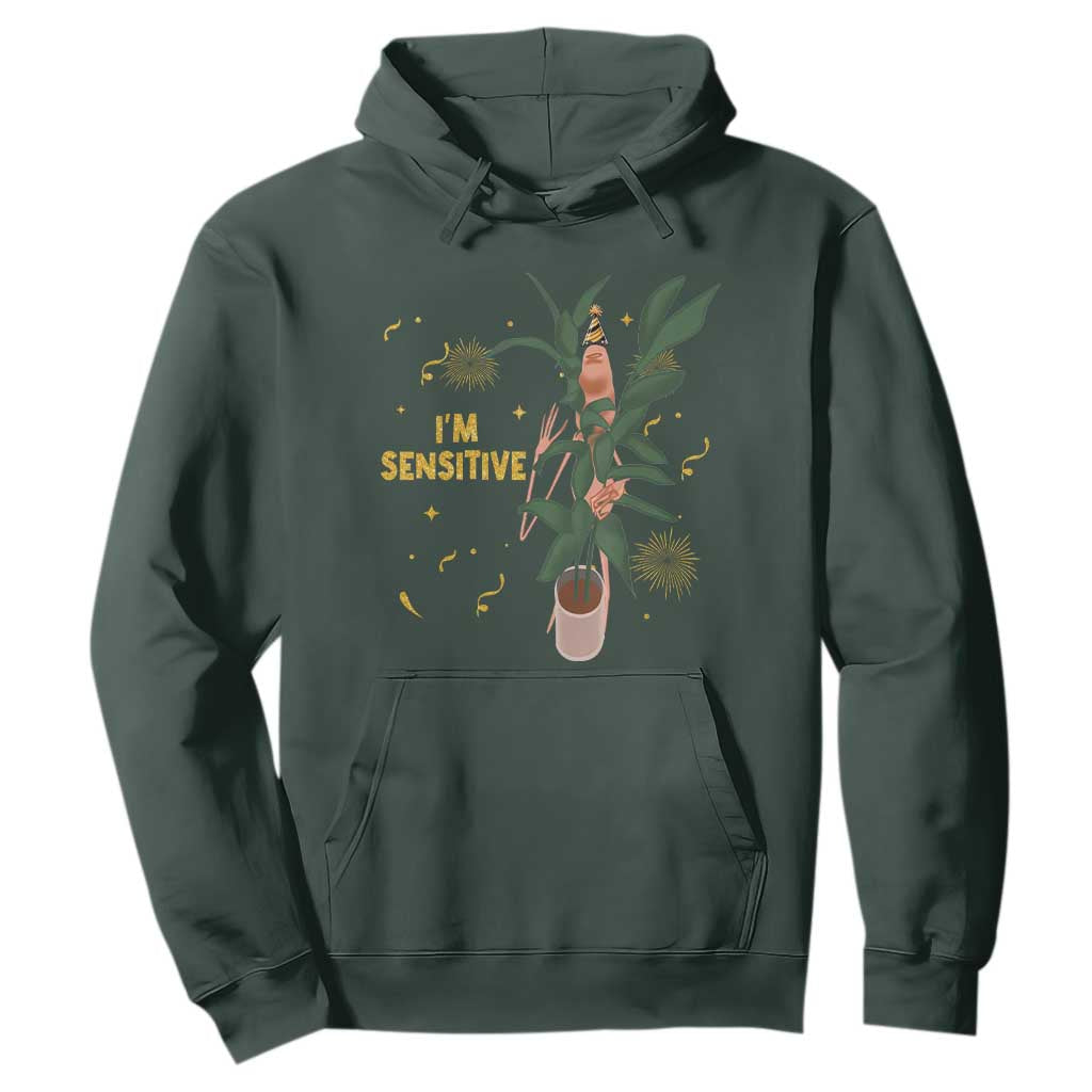 Funny Marcus The Worm New Year Hoodie I Am Sensitive NYE Party Firework TS11 Dark Forest Green Print Your Wear