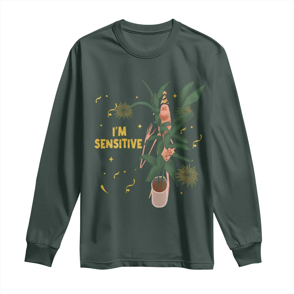 Funny Marcus The Worm New Year Long Sleeve Shirt I Am Sensitive NYE Party Firework TS11 Dark Forest Green Print Your Wear