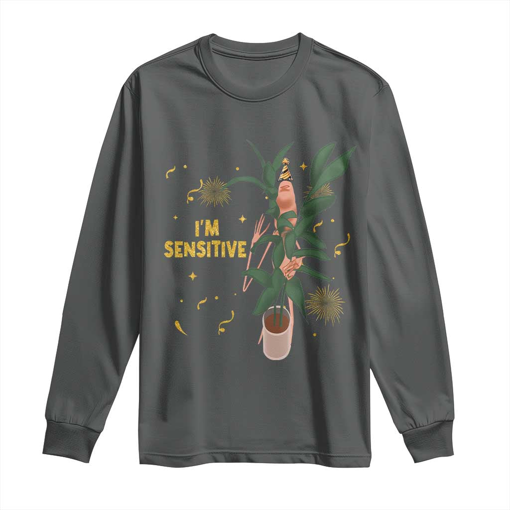 Funny Marcus The Worm New Year Long Sleeve Shirt I Am Sensitive NYE Party Firework TS11 Dark Heather Print Your Wear