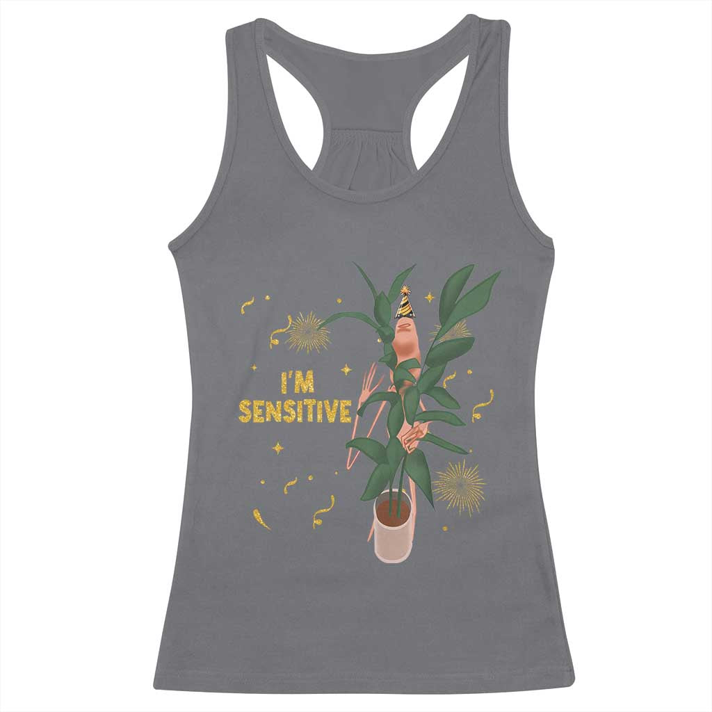 Funny Marcus The Worm New Year Racerback Tank Top I Am Sensitive NYE Party Firework TS11 Charcoal Print Your Wear