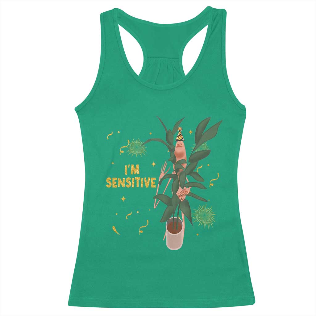 Funny Marcus The Worm New Year Racerback Tank Top I Am Sensitive NYE Party Firework TS11 Irish Green Print Your Wear