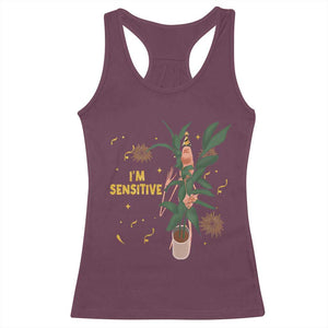 Funny Marcus The Worm New Year Racerback Tank Top I Am Sensitive NYE Party Firework TS11 Maroon Print Your Wear