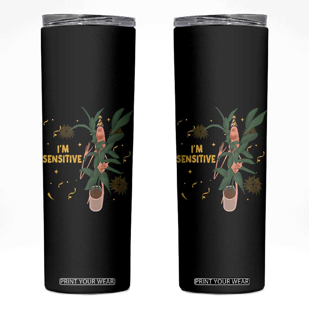 Funny Marcus The Worm New Year Skinny Tumbler I Am Sensitive NYE Party Firework TS11 Black Print Your Wear
