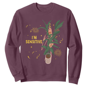 Funny Marcus The Worm New Year Sweatshirt I Am Sensitive NYE Party Firework TS11 Maroon Print Your Wear
