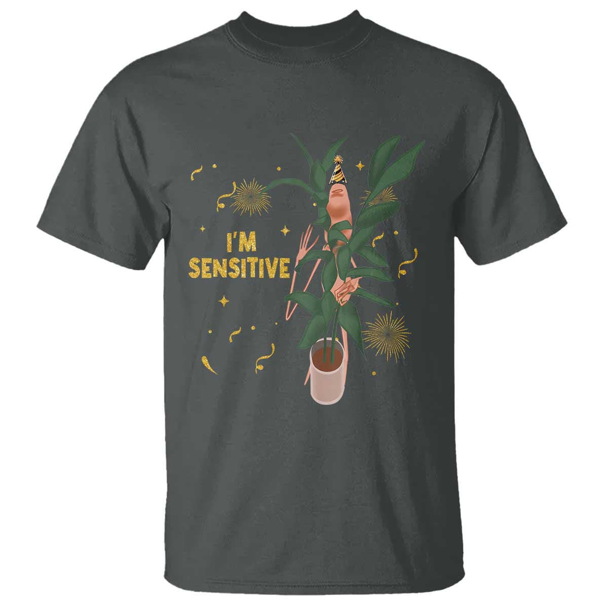 Funny Marcus The Worm New Year T Shirt I Am Sensitive NYE Party Firework TS11 Dark Heather Print Your Wear